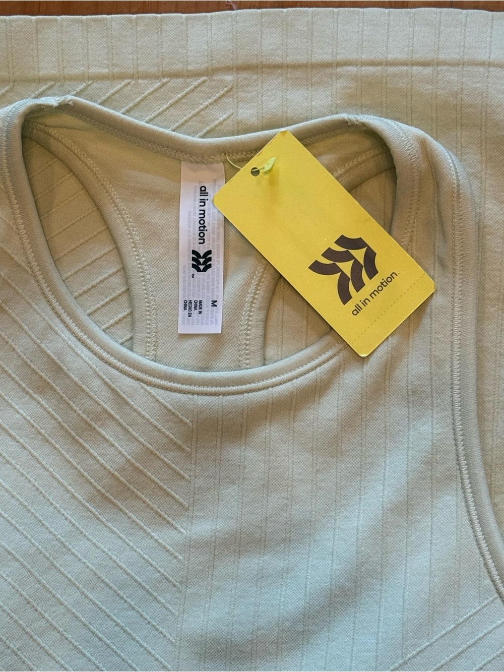 All In Motion Pale Yellow Ribbed High-Neck Tank - Picture 3 of 7